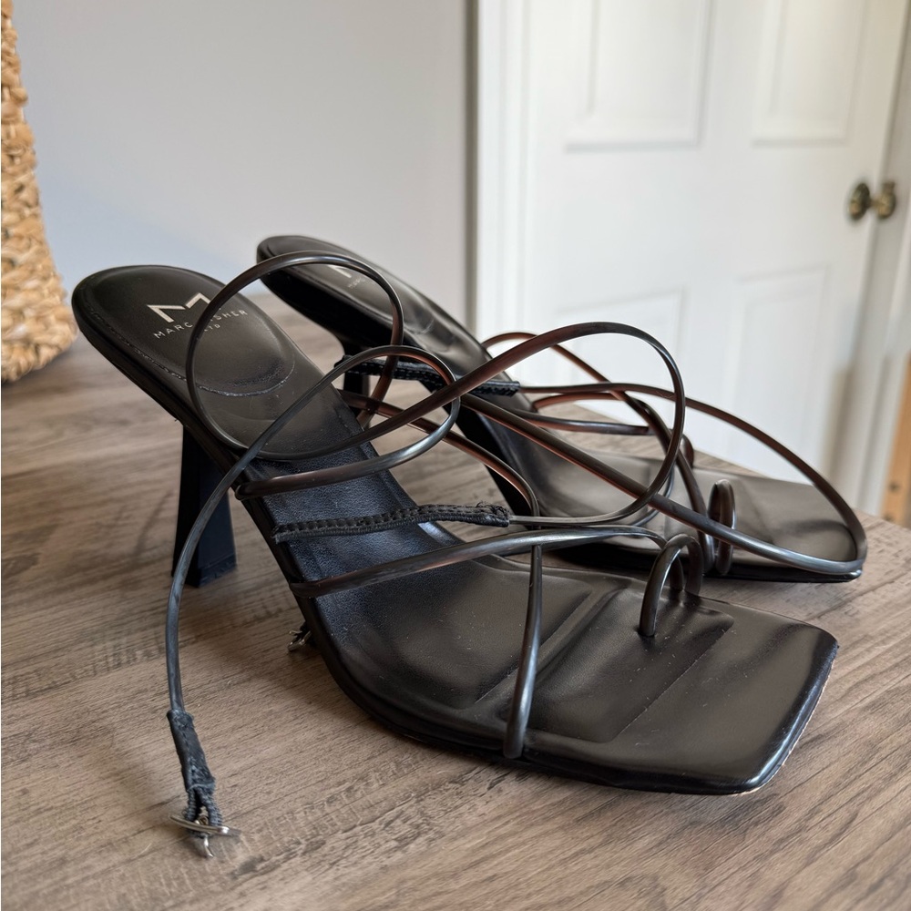 Marc Fisher Black Strappy Heels